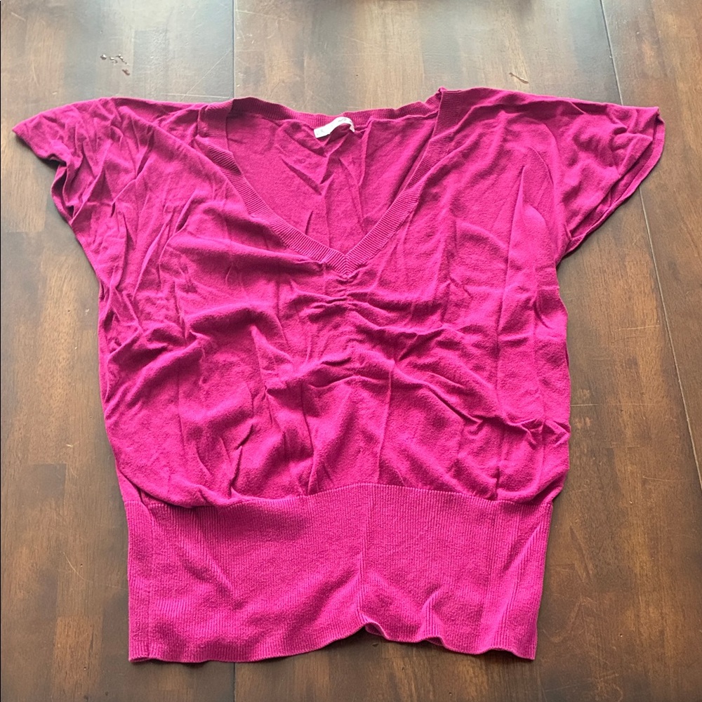 Old Navy Fuchsia V-Neck Blouse